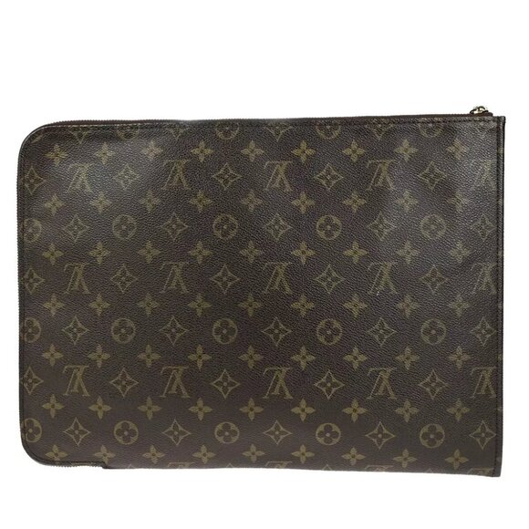 LOUIS VUITTON Poche Documents Business Clutch Bag Monogram - Picture 1 of 13
